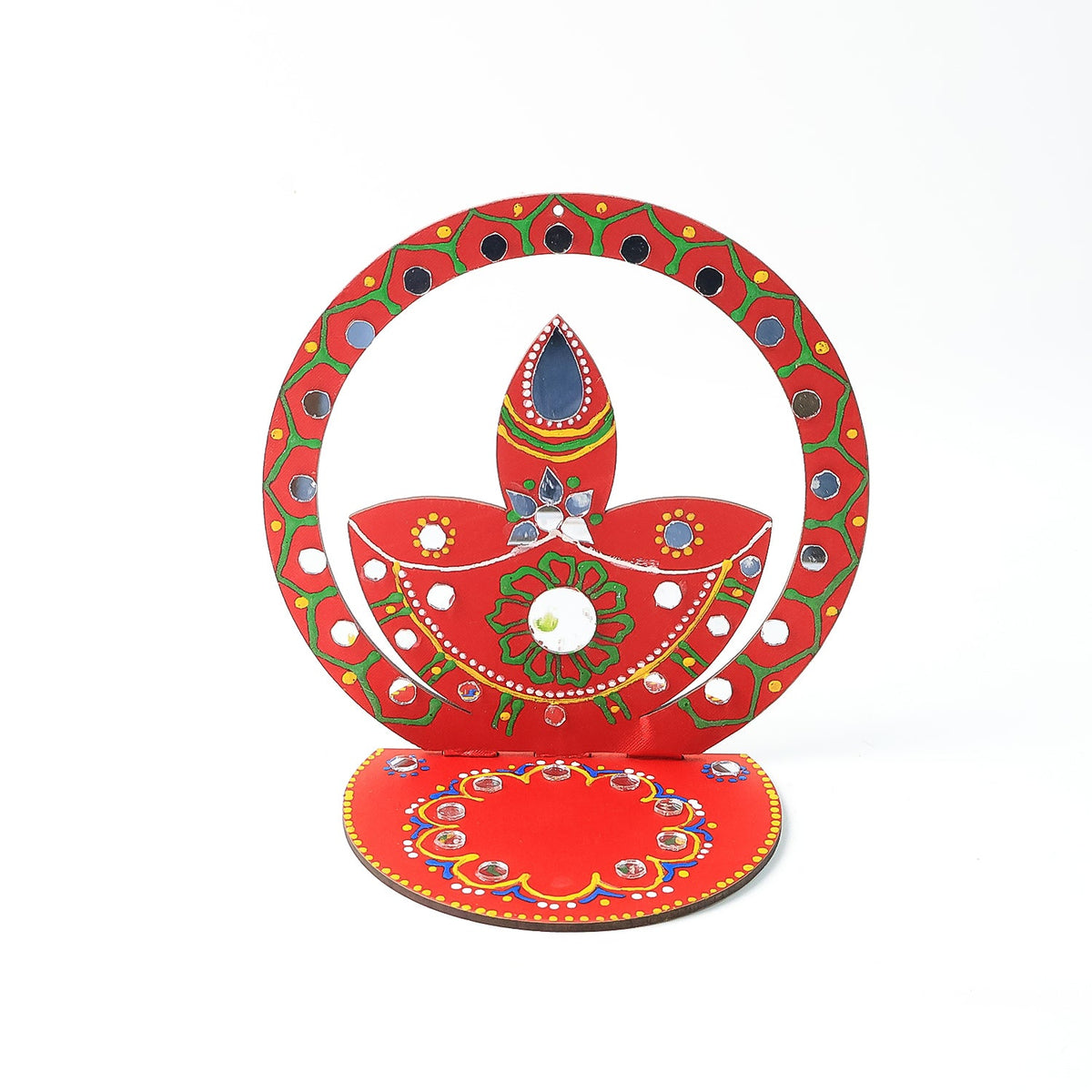 Handcrafted Wooden Decorative Diya Stand (1 Pc) HP DD