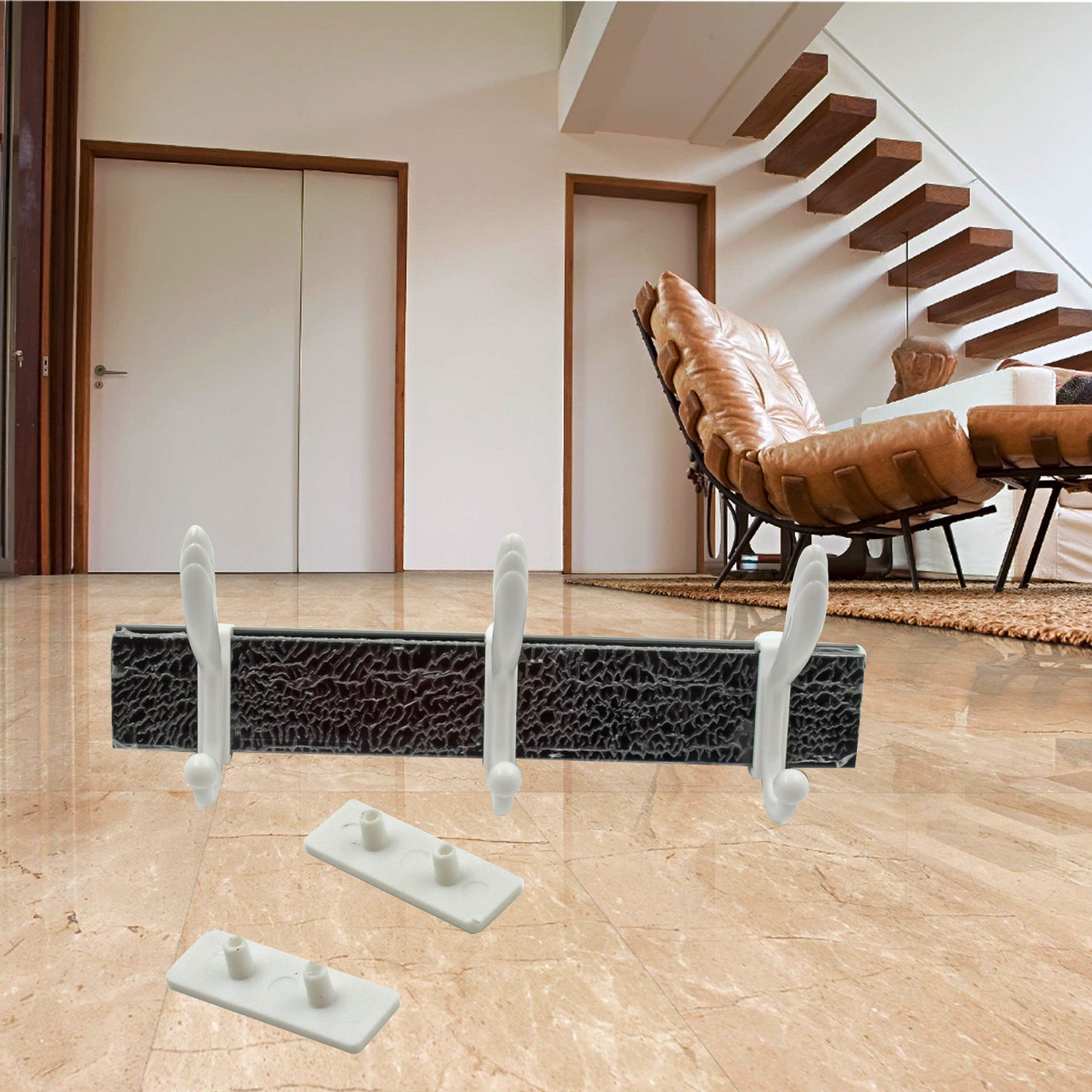 Cloth Hanger Wall Door Hooks Rail For Hanging Clothes For Hanging Hook Rack Rail Extra Long Coat Hanger Wall Mount For Clothes Jacket Hats 6 Hook