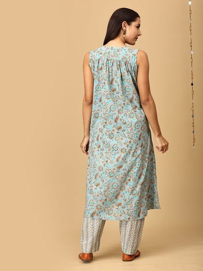 Saaya Maternity and Nursing Sleeveless Kurta Set With Dupatta - MEW - SK - SAAY - S