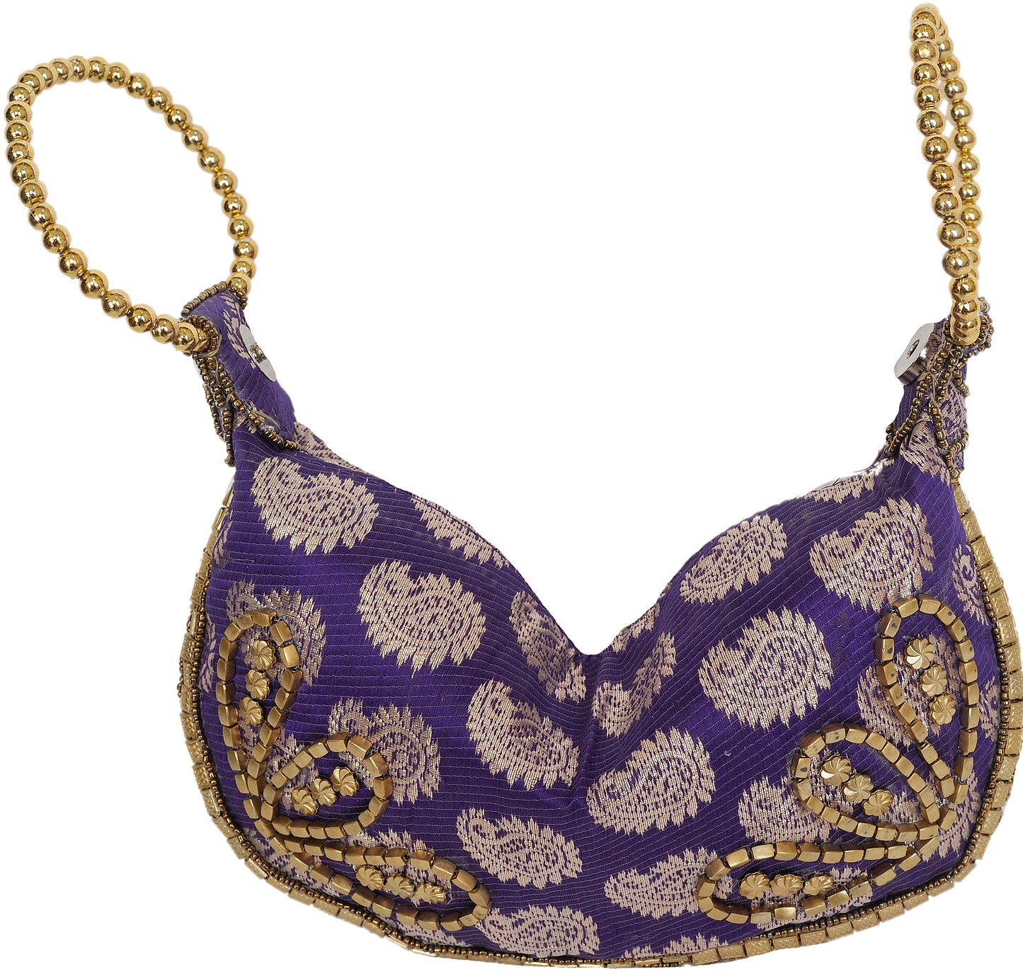 Exotic India Potli Drawstring Bag with Dense Beadwork by Hand