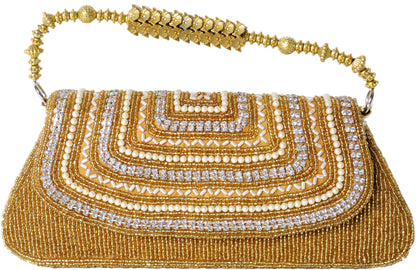 Exotic India Clutch Bag from Jaipur with Crewel Embroidered Flowers and Mirrors