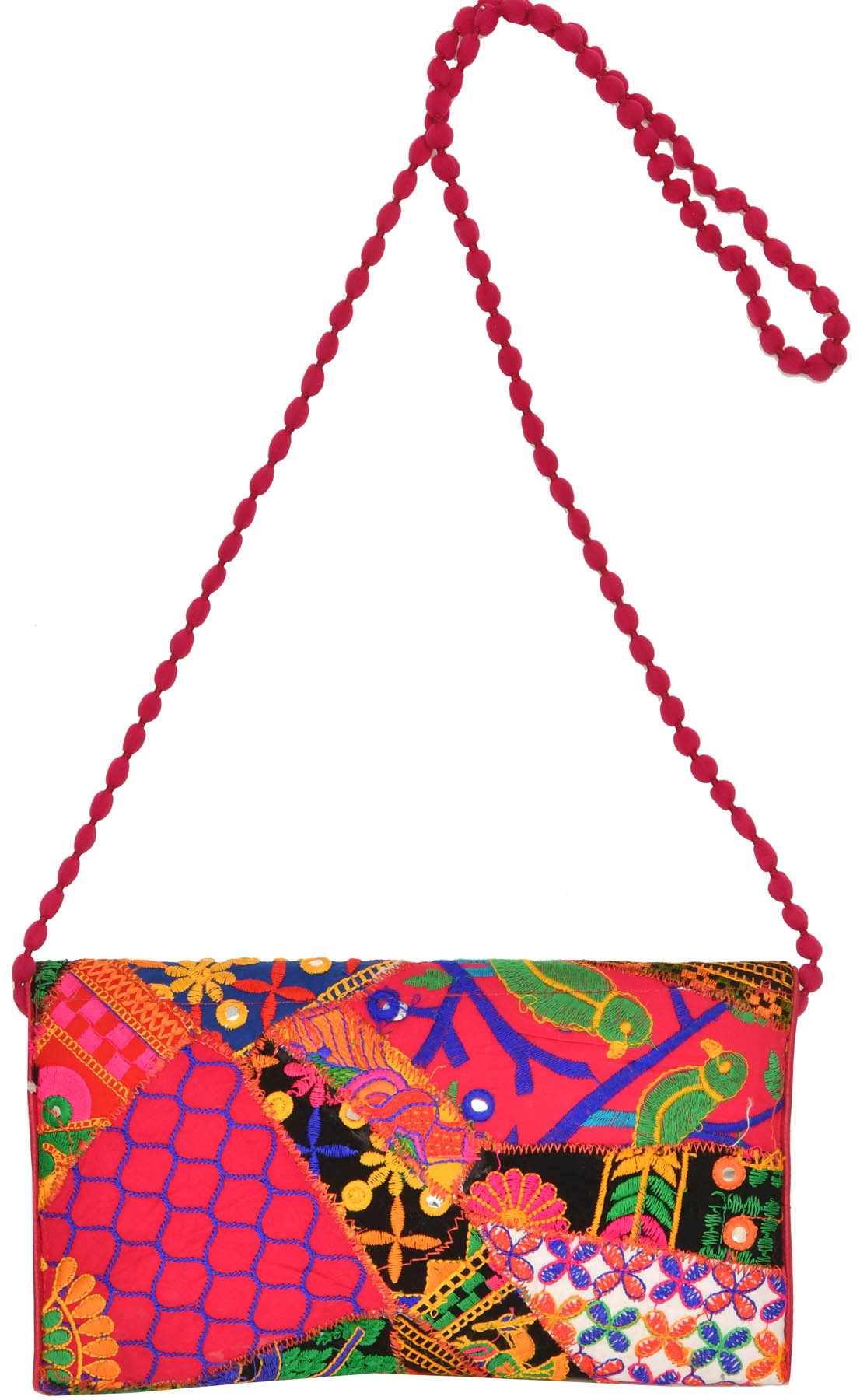 Exotic India Drawstring Potli Bag with golden embroidery and Sequins