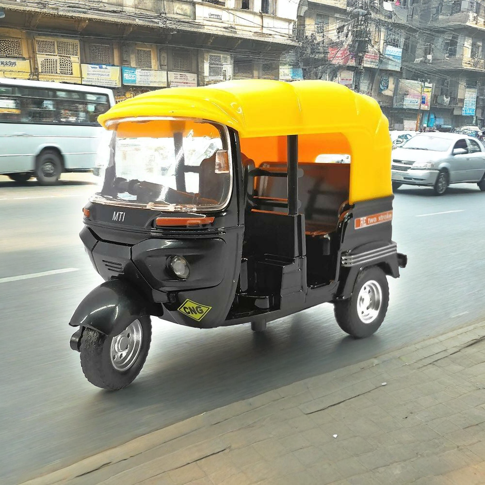 Autorickshaw toy for kids with movable handle (Multi-colour)