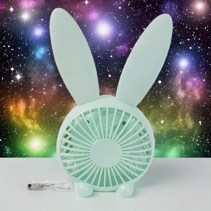 USB Mini Desk Fan – Rabbit Shape Silent Cooling Fan