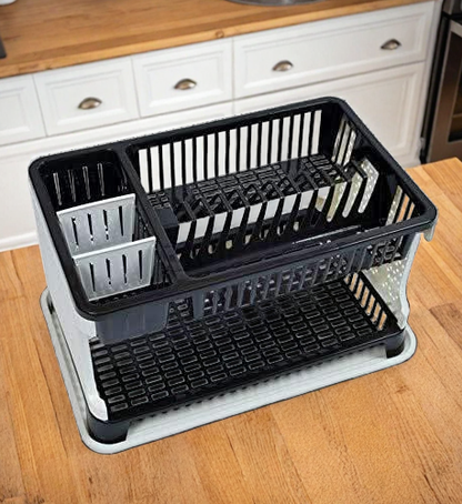 Kitchen Organizer Rack With Water Storing Tray dish Rack