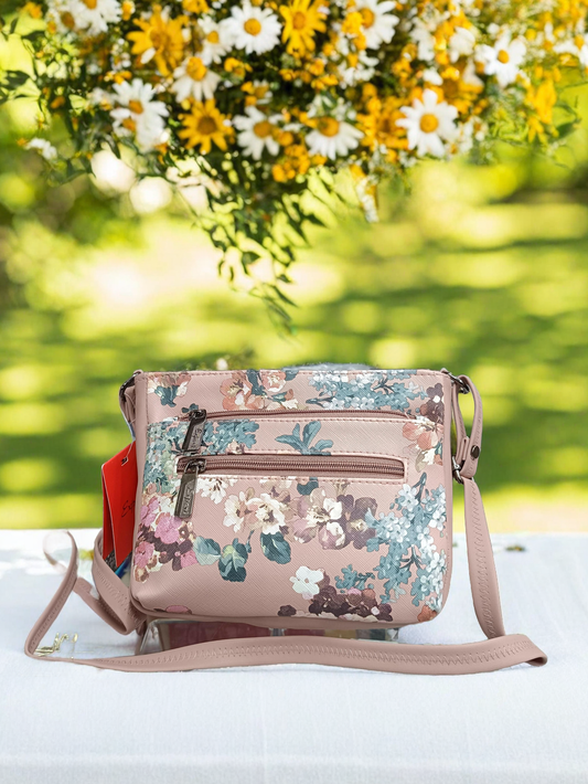 Floral printed multi-rows fashion sling bags for women / girls(TPT)