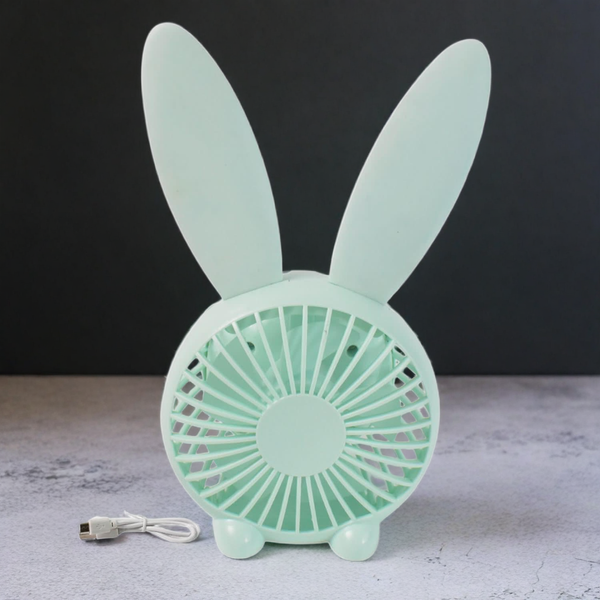 USB Mini Desk Fan – Rabbit Shape Silent Cooling Fan