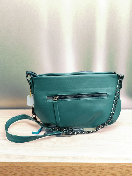 Dark green with chain sling bag for women / girls(TPT)