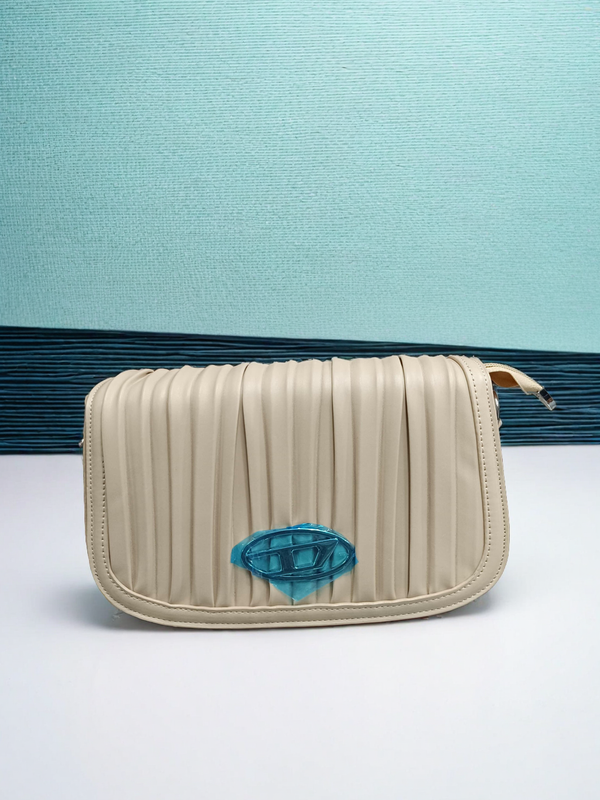 Cream stretch designed handbag forwomen / girls for parties and travel