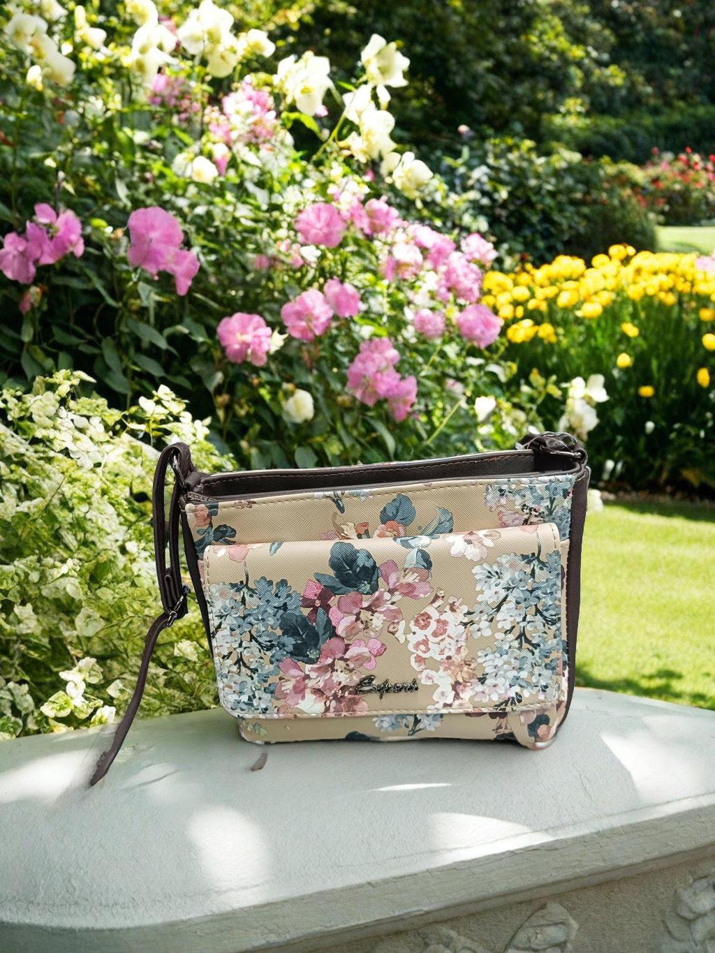 Floral printed multi-rows fashion sling bags for women / girls(TPT)