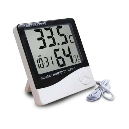 HTC-1 Indoor Temp & Humidity Monitor with wall mounted clock - HalfPe