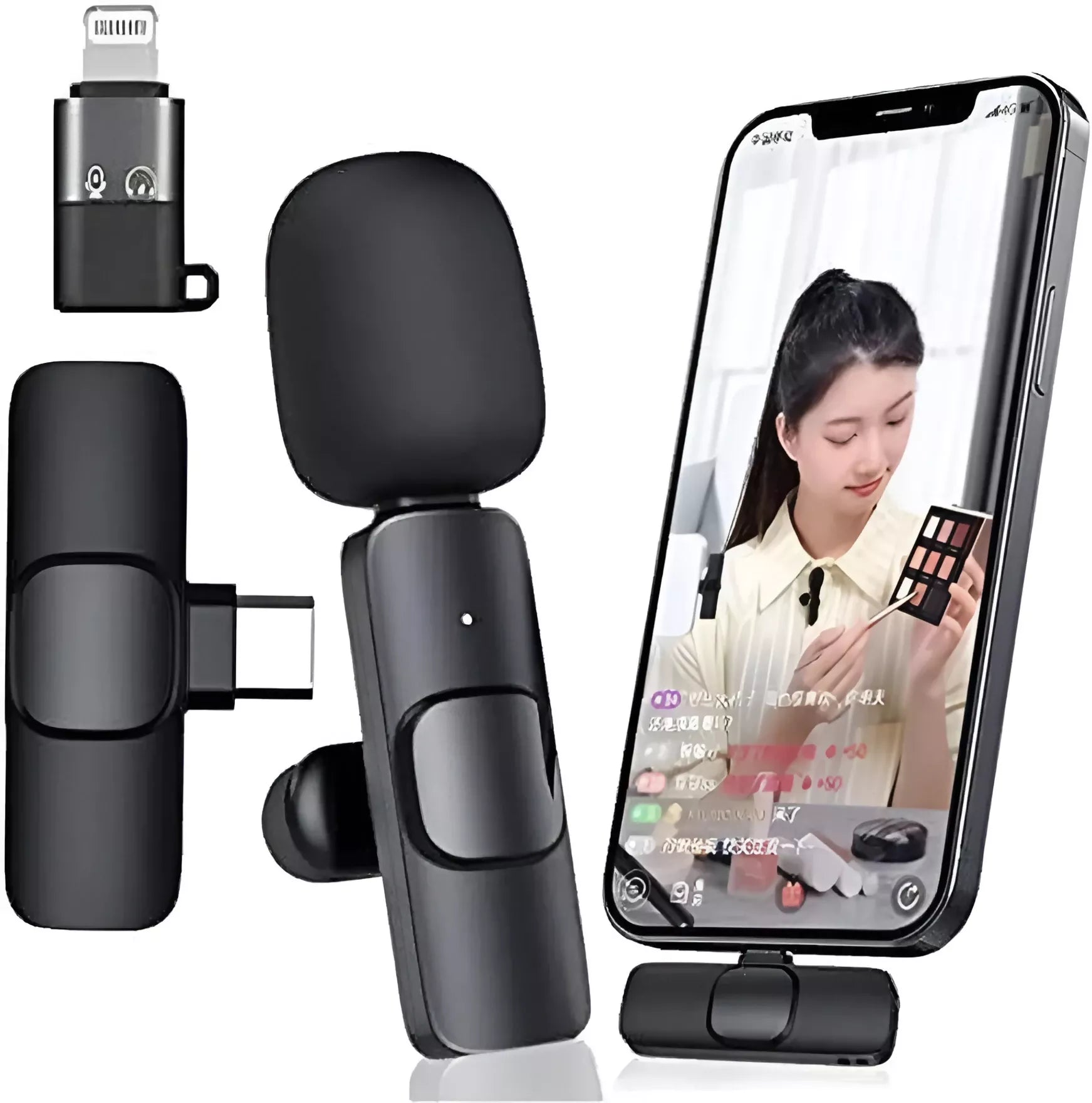K8 Wireless Microphone with Lightning & Type-C Receiver, 20m Range, Plug & Play Clip-On Mic for iPhone & Android Dreams Gadgets