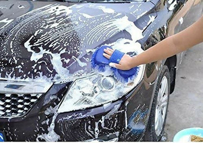 Microfiber Car Washing Sponge & Brush Combo Scratch-Free Cleaning Tool for Car, Bike & Home Soft Wash & Dry Duster for Shine and Care