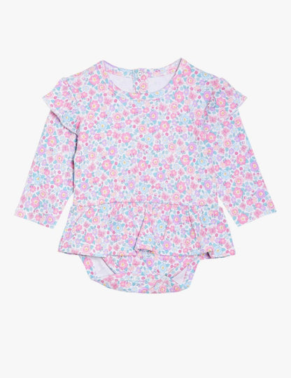 Spring Blooms Girls Skirted Onesie - ONC-PB-SPRBL-0-3