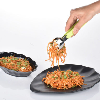 Multi-Purpose Salad Serving Tongs – Stainless Steel & Silicone Kitchen Utensil