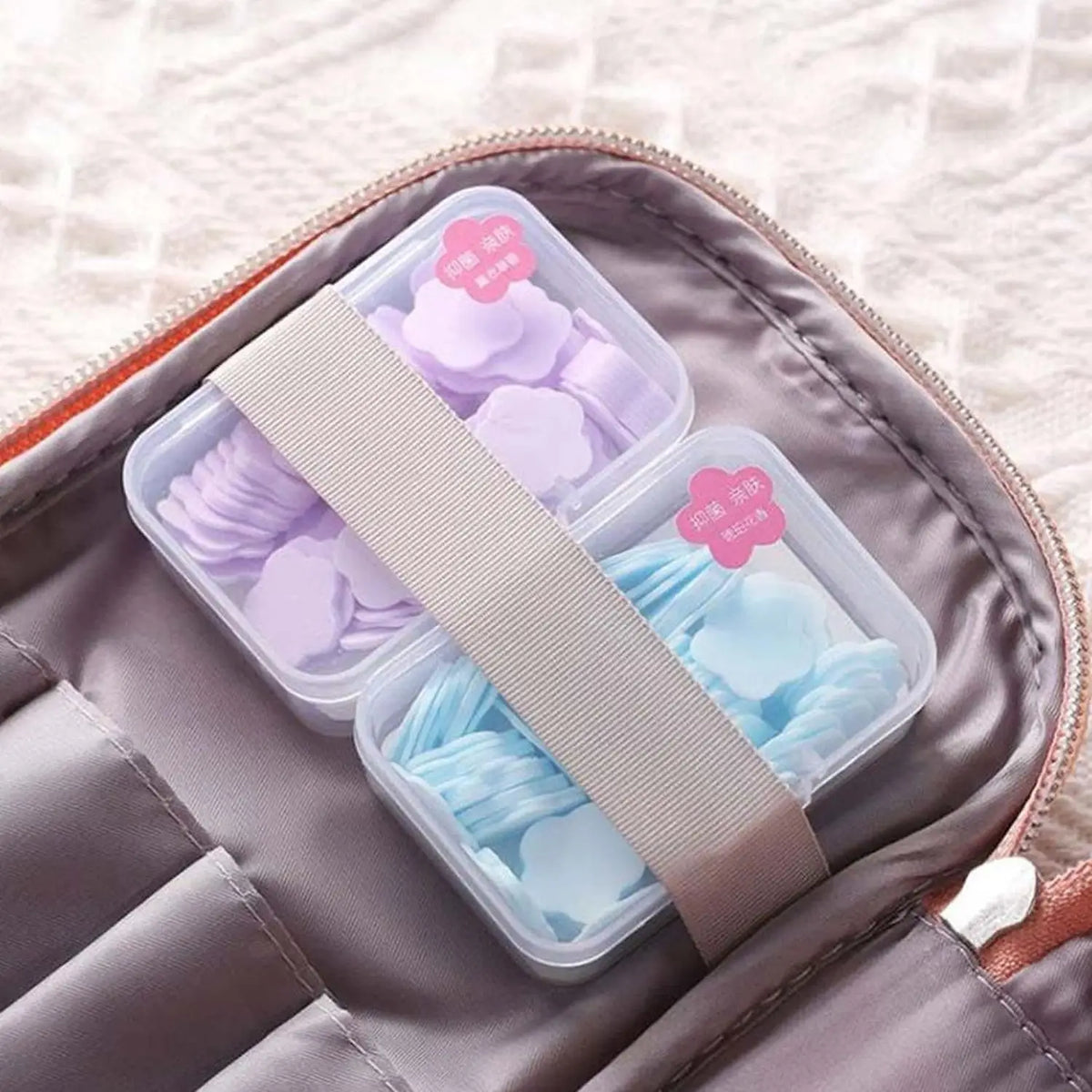 Mini Portable Travel Soap Paper Sheets Flower Shape (100 Pcs Set Approx  Mix Color) HP DD