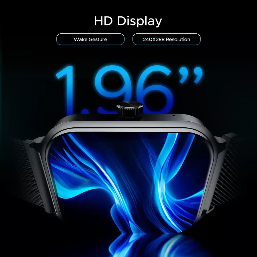 boAt Storm Call 3 Plus Smartwatch with Bluetooth Calling, 1.96" HD Display, AI Voice Assistant, 100+ Sports Modes, Heart Rate & SpO2 Monitor, IP68 Water Resistant