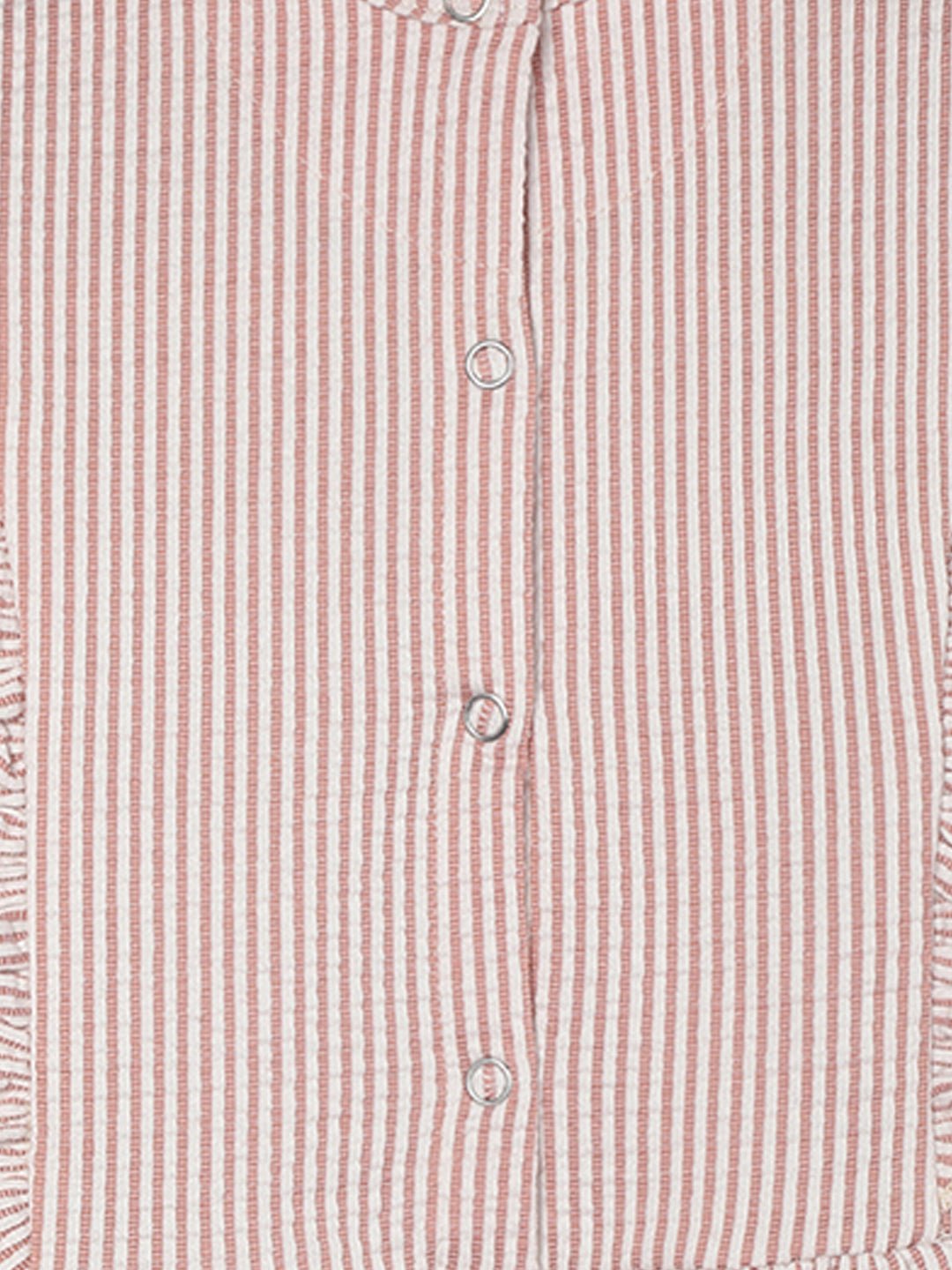 Striped Frill Sleeveless Girls Romper