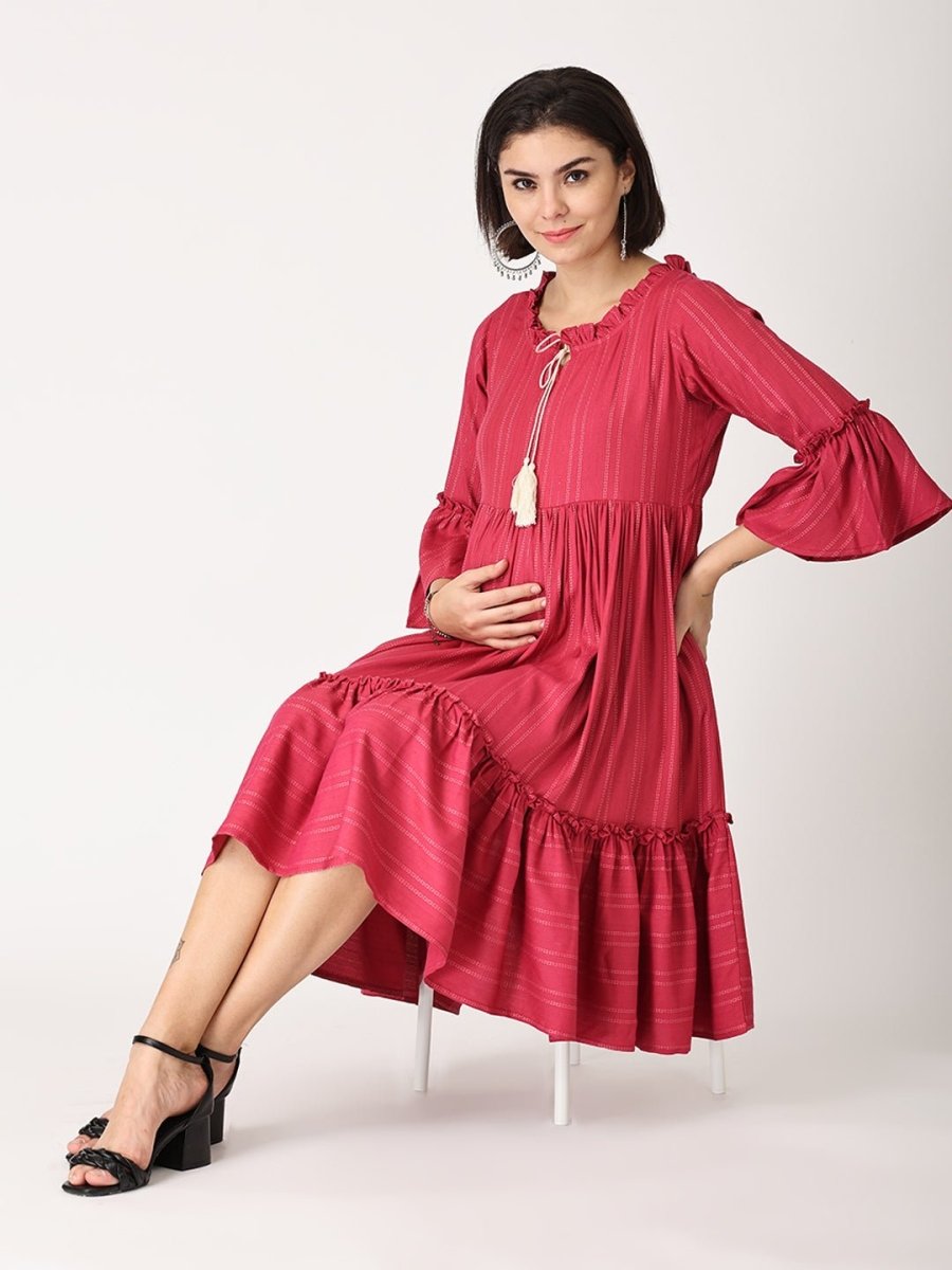 Sugar Berry Maternity Dress with Nursing - MEW-MGTMD-S