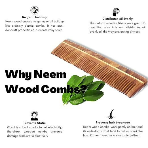 The Earth Trading Pure Kacchi Neem Wood Beard Comb