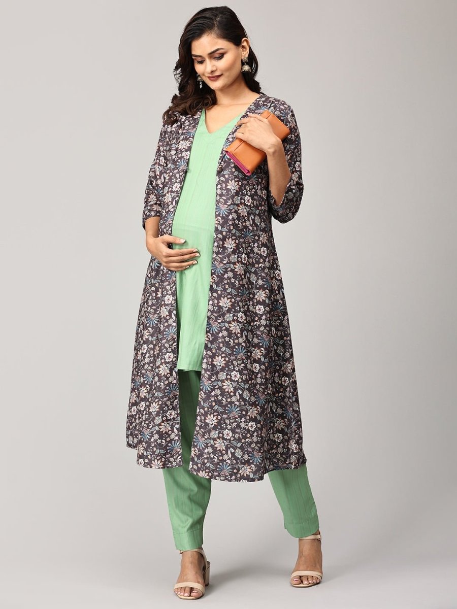 Sweet Sentiments Maternity and Nursing Winter Shacket Dress Set - MEW-SK-SWSNT-S