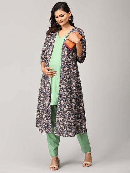 Sweet Sentiments Maternity and Nursing Winter Shacket Dress Set - MEW-SK-SWSNT-S