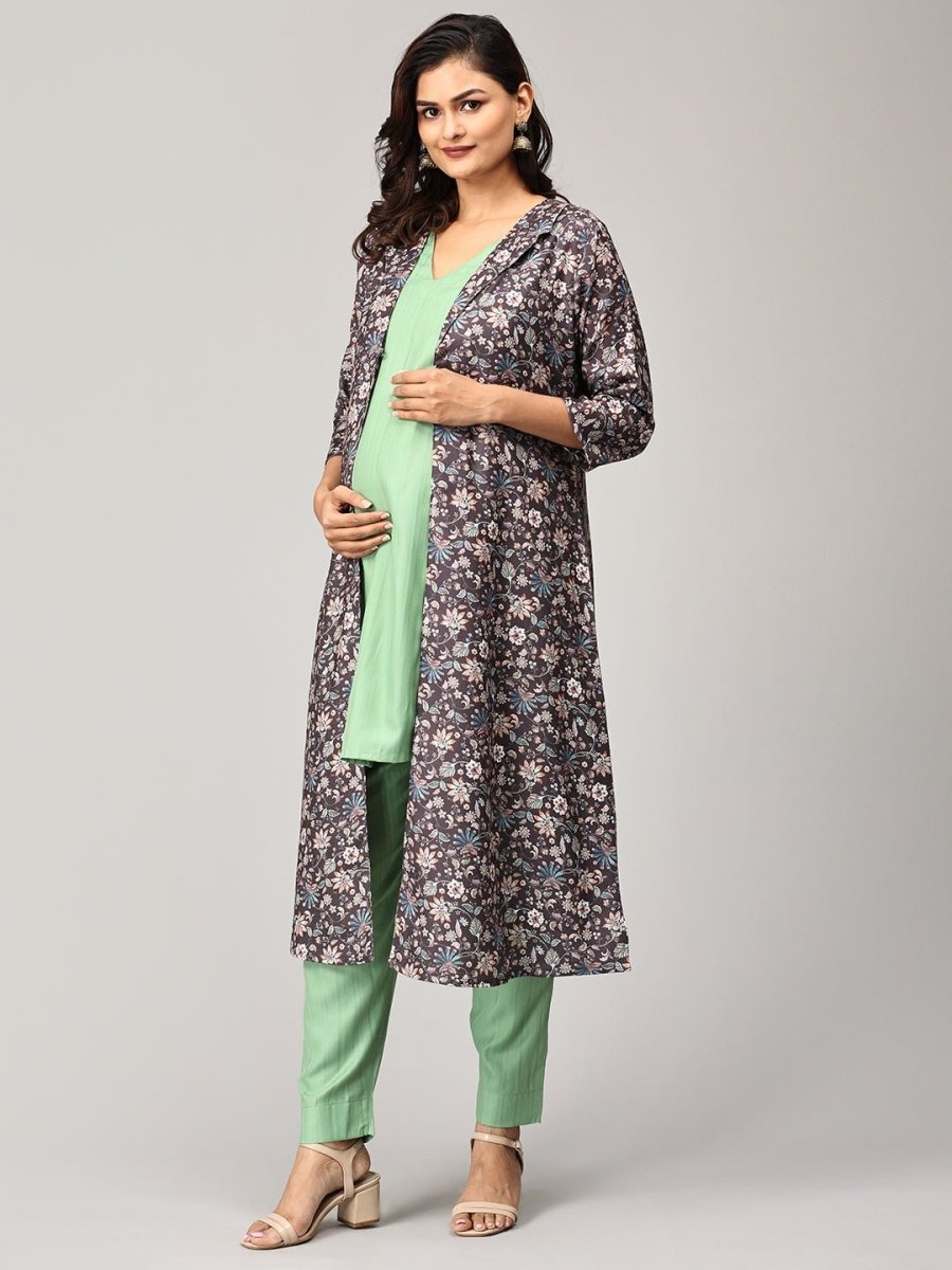 Sweet Sentiments Maternity and Nursing Winter Shacket Dress Set - MEW-SK-SWSNT-S