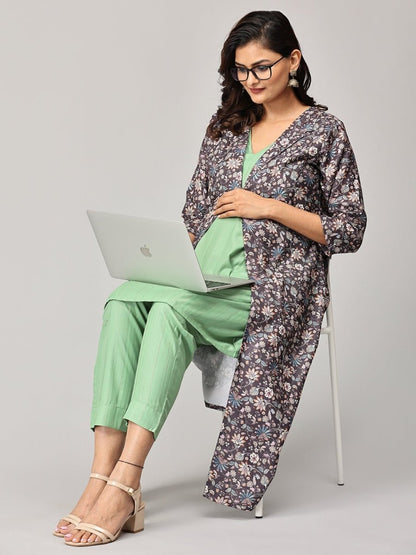 Sweet Sentiments Maternity and Nursing Winter Shacket Dress Set - MEW-SK-SWSNT-S