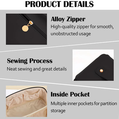 Premium Travel Makeup Toiletry Organizer Pouch With Zipper  Handle(1 Pc)