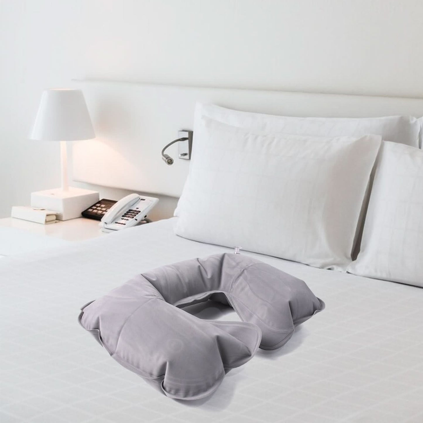 Inflatable U-Shape Travel Pillow – Foldable Neck Cushion for Trips