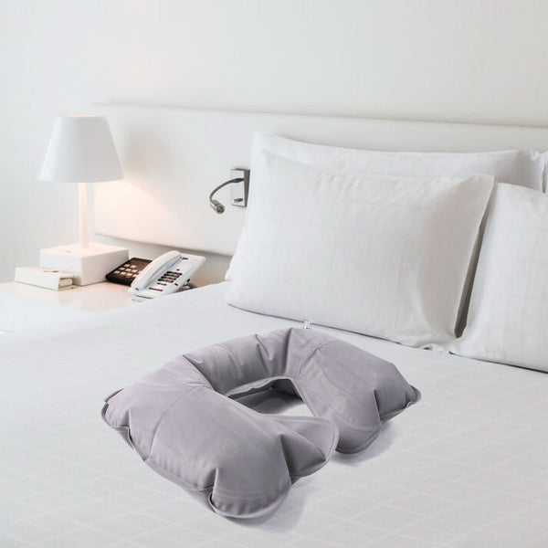 Inflatable U-Shape Travel Pillow – Foldable Neck Cushion for Trips