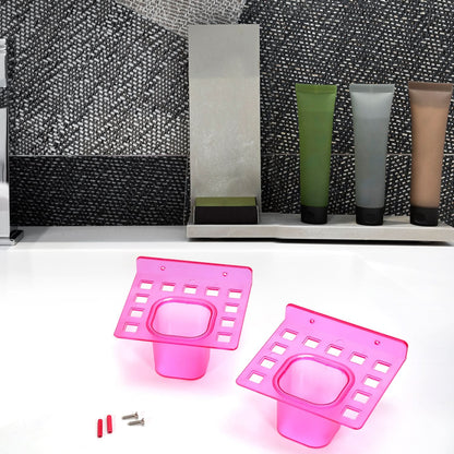 2-in-1 Toothbrush Holder & Tumbler Dish Set  (2 Pcs)