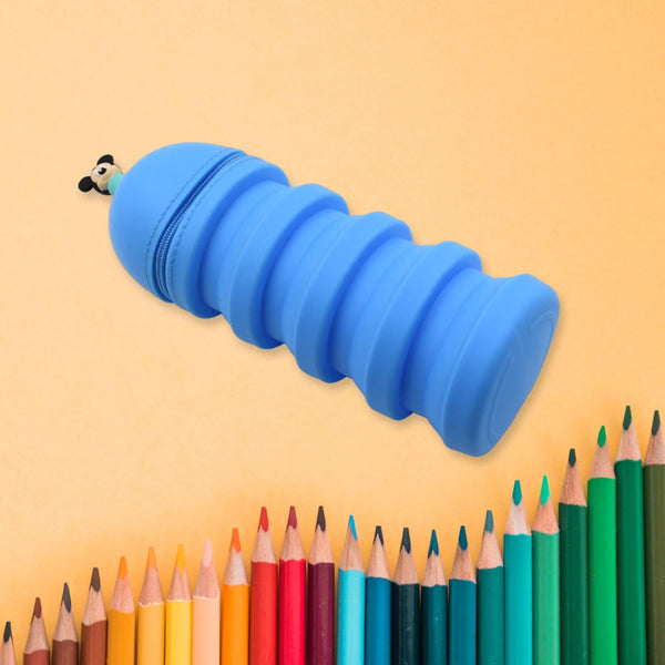 Telescopic Silicone Pencil Holder Zipper Closure, For Boys & Girls