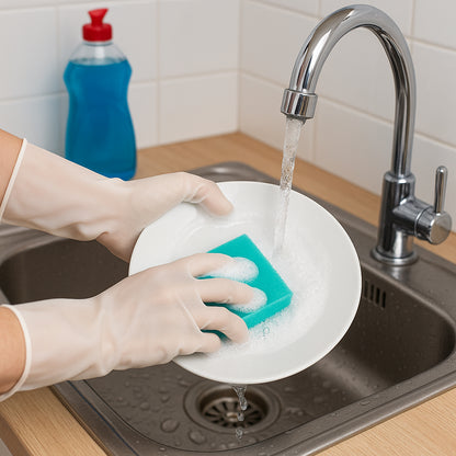 Medium Reusable Household Cleaning Gloves for Dishwashing & Home Care - (2 Pc  Set)