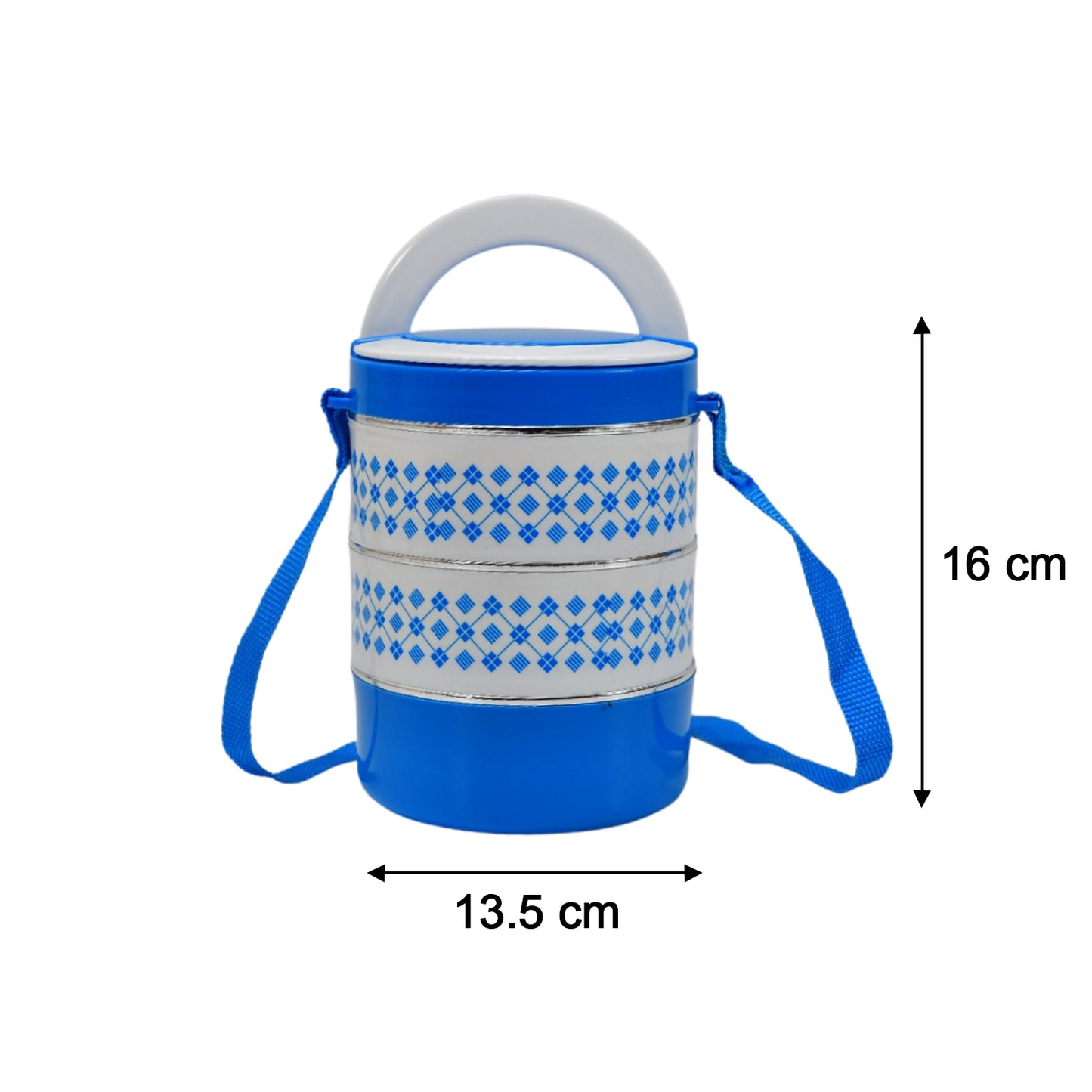 3 Layer Adjustable Insulated Tiffin Set Of 1 Blue 3 Containers Lunch Box