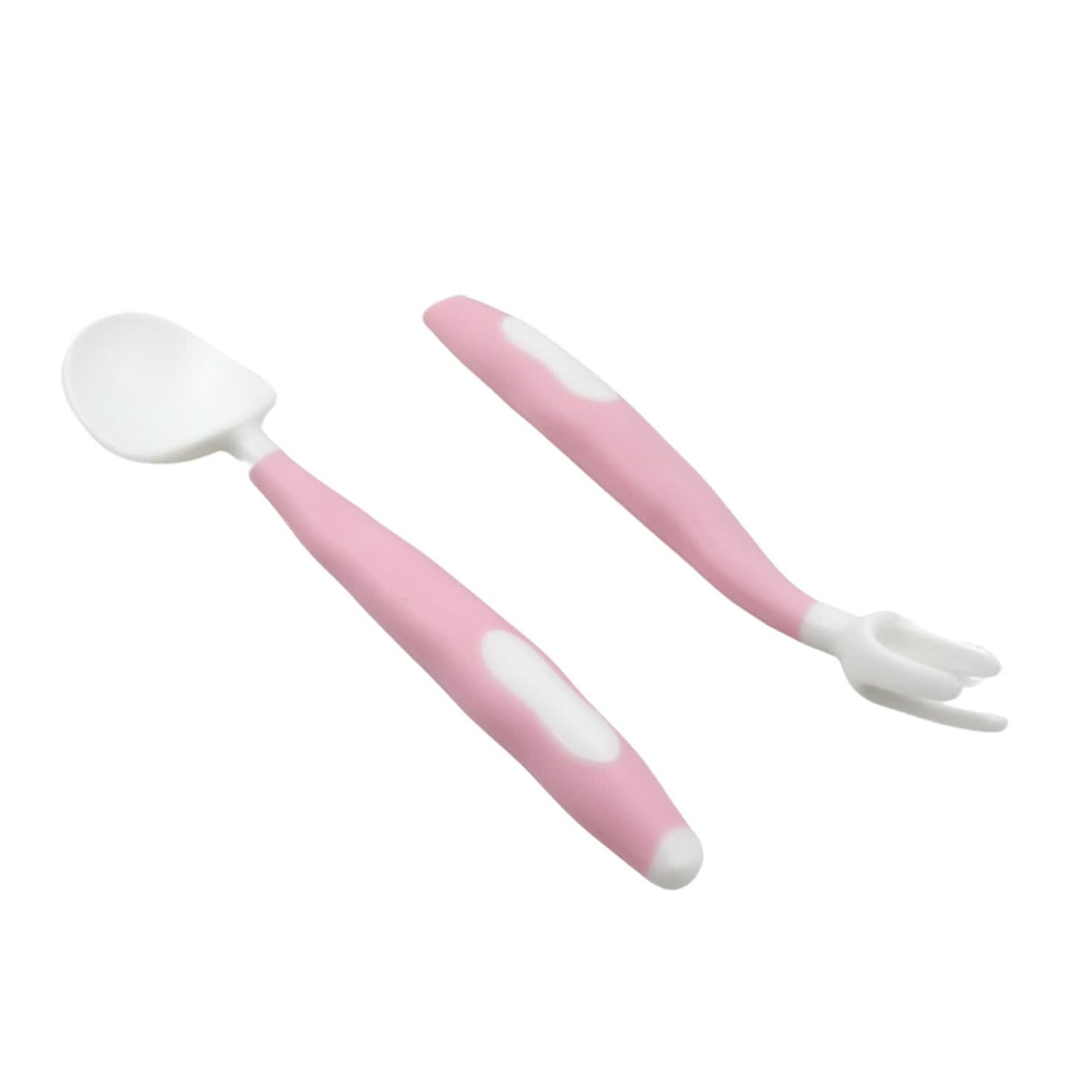 Silicone Bendable Baby Spoon & Fork Set (2 Pc) – Toddler Self-Feeding Utensils with Travel Case