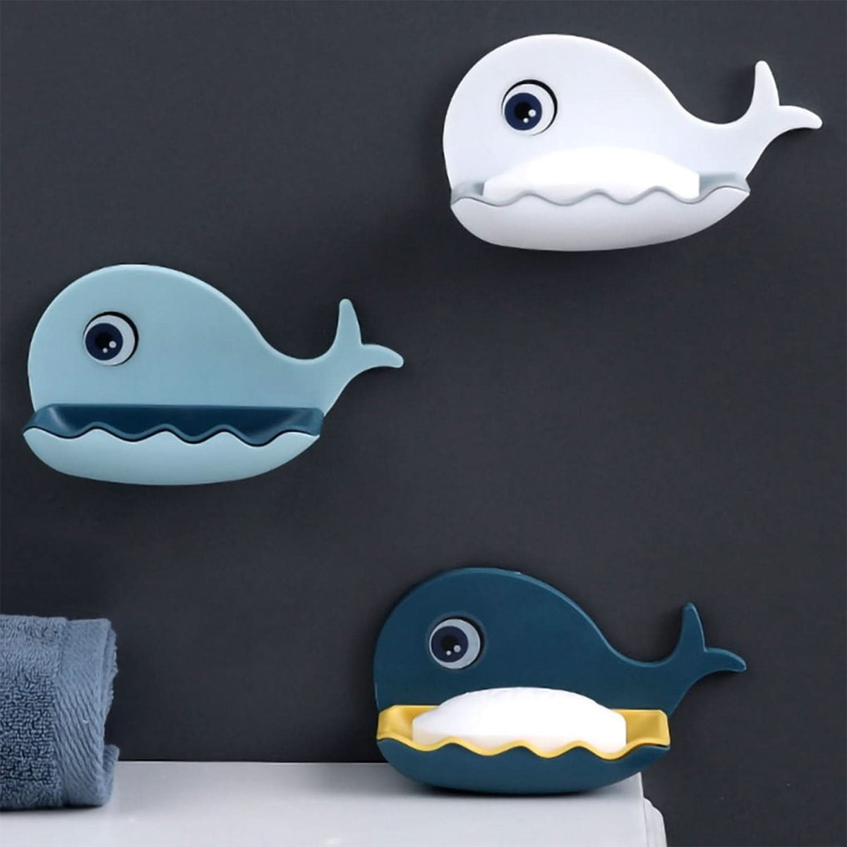 4747 Fish Shape Soap Dish Adhesive Waterproof Wall Mounted Bar Soap Dish Holder  (Pack Of 2pc) HP DD