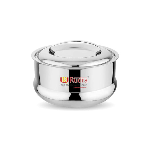 RUDRA Brezza Double Walled Stainless Steel Casserole(1 L) - HalfPe