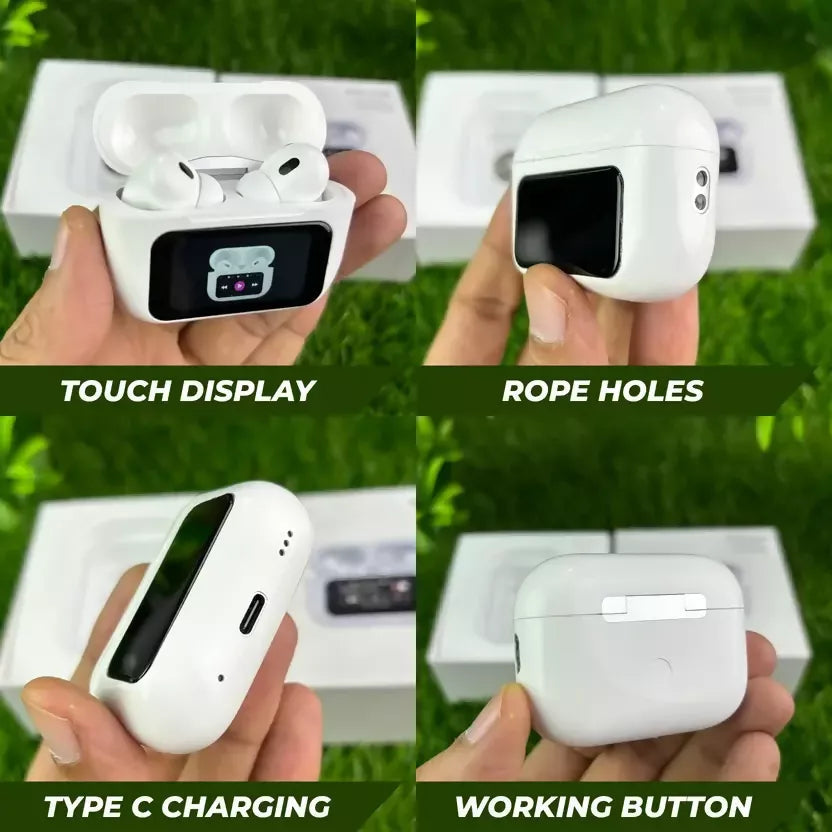 JPS 2nd Gen Wireless Earbuds with Touch Screen Display Music Wallpaper Change Bluetooth (White, True Wireless) JPS PRODUCTS (ACHSA)