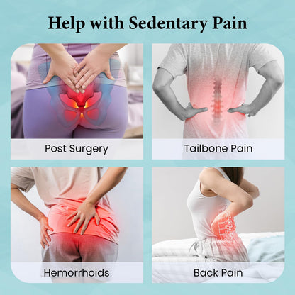 Sleepsia Donut Pillow for Tailbone Pain | Coccyx Seat Cushion for Chair- Car Seat Cushion (Black,Grey Gel Memory Foam)