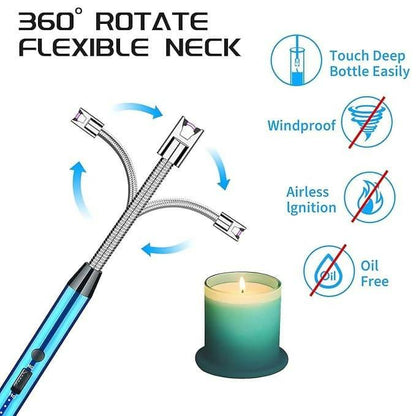 USB Candle Lighter Rechargeable with LED Indicator (360° Lighter) - HalfPe