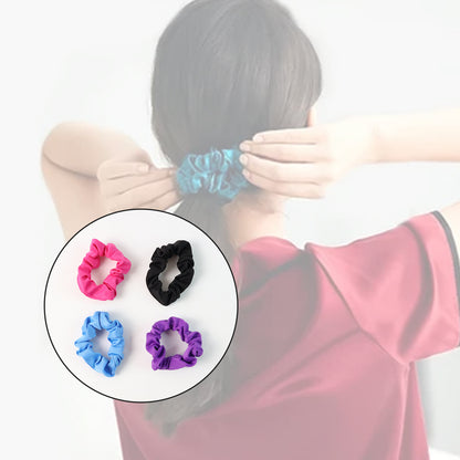 Soft Elastic Hair Scrunchies - (Pack of 4)