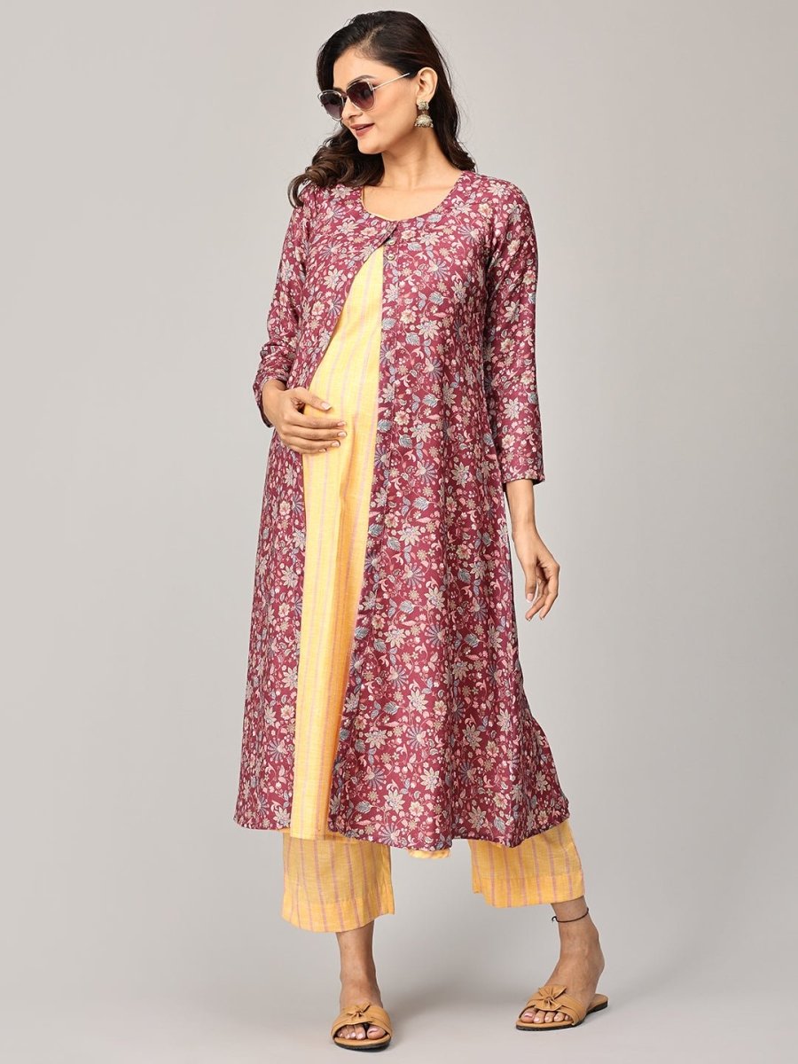 The Admirer Maternity and Nursing Winter Shacket Dress Set - MEW-SK-TADR-S