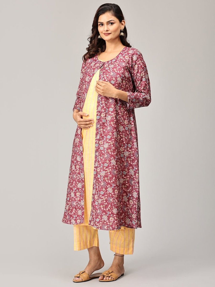 The Admirer Maternity and Nursing Winter Shacket Dress Set - MEW-SK-TADR-S