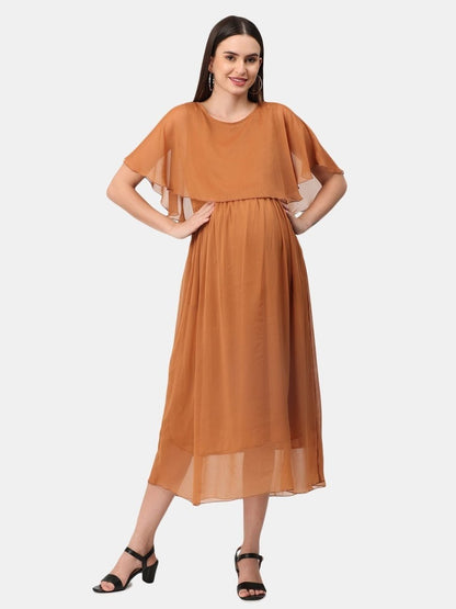 Toffee Coffee Maternity and Nursing Dress - DRS-TOFCF-S
