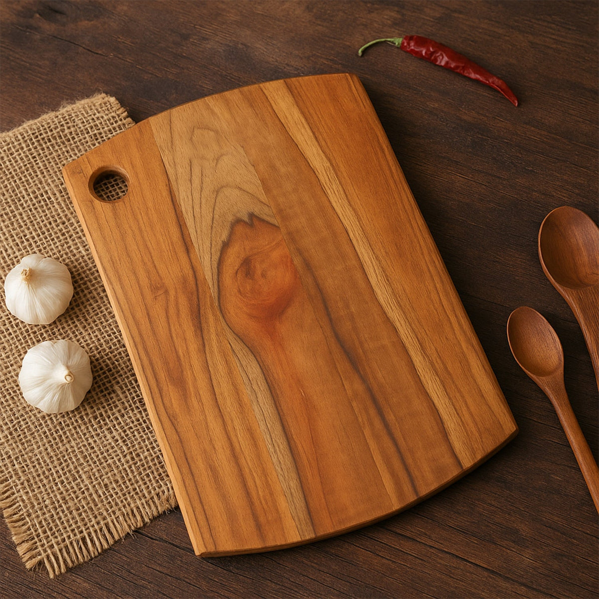 Supermom Premium Teak Wood Chopping Board For Kitchen (1 Pc) HP DD