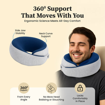 Sleepsia Cooling Gel Contour Memory Foam Pillow | Neck Support Cervical Pillow for Pain Relief (White)