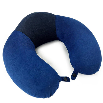 Sleepsia Velvet Memory Foam Neck Raised Travel Pillow Multipurpose (Blue)