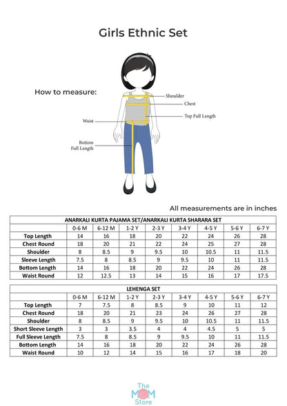 True Blue Girls Anarkali Kurta Sharara Set - KES-SC-OBG-0-6