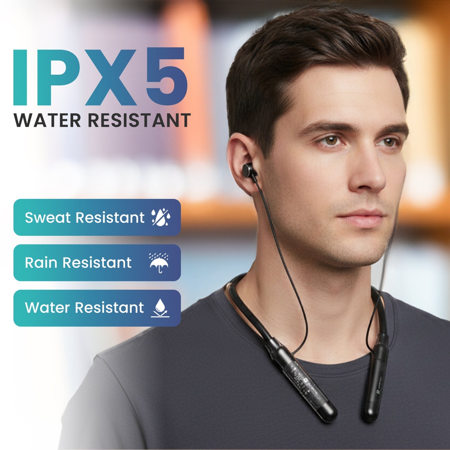 Portronics Harmonics Y3 in Ear Bluetooth Neckband with Upto 40 Hours Playtime & in Line HD Mic, Dual Pairing, Gaming/Music Mode, Low Latency, Bluetooth Version 5.4V, Type C Fast Charging(Black)